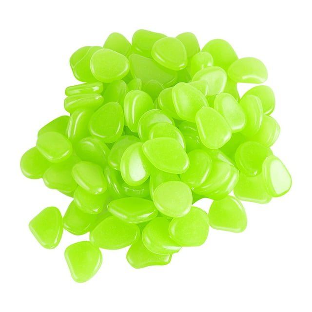 Glow in The Dark Garden Pebbles 50PC, Non-Radioactive Resin Stones for Lawn Fish Tank Walkway Pot Decor