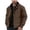 Brown, variant on Men's Winter Jacket with Hood and Zip, Thick -Lined Windproof Transition Coat with Multiple Pockets, Casual Hooded Work Cargo Jacket for Men
