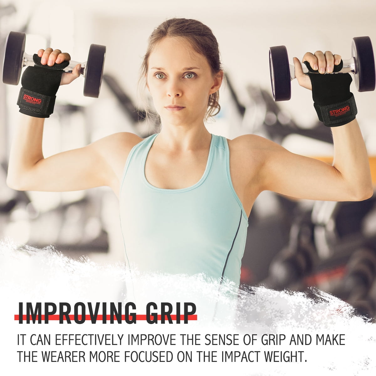 OHMY FIT Weight Lifting Grips Workout Pads With Adjustable Wrist Straps, Support Wraps for Power Lifting Pull Up Fitness Gym, Kettlebells and Cross Training for Men and Women