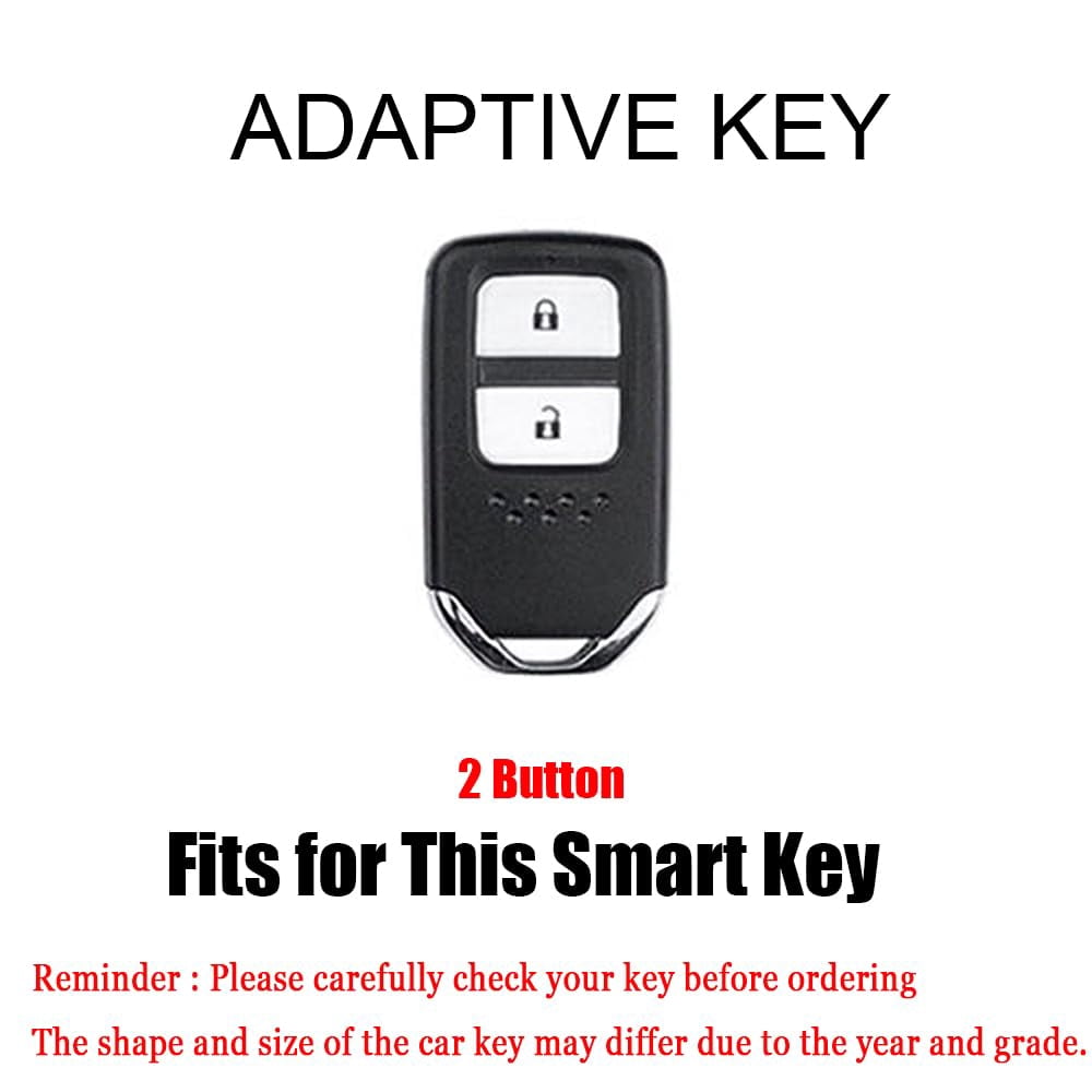2 Button Key Fob Cover for Honda CR-V Odyssey Jade Accord Crider Civic Pilot HRV Vezel XRV Crosstour Spirior Smart Key Case Accessories Key Holder Cover-Leather Keychain