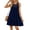 Navy Blue, variant on Halter Dress For Women Mini Sundress Lace Crochet Sleeveless Cover Ups A-Line Tiered Swing Summer Casual Dress