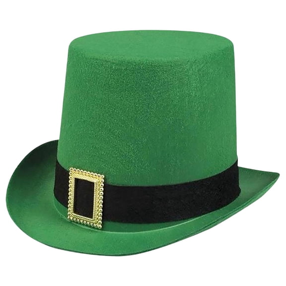 Womens Mens Hats St. Patrick's Day Green Velvet Top Hat Irish Festival Costume Hat Sun Hats for Women Green One Size Fashion Women Men