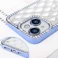 thumbnail image 2 of Compatible with iPhone 14 Pro Max Clear Bling Case Glitter Diamond Rhinestone Rhomboid Pattern Sparkle Bumper Fashion Cute Luxury Protection Shockproof Case for Women Girls, 2 of 7