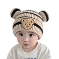 thumbnail image 3 of Gorro de bebé estilo otoño e invierno lindo gorro de punto con protección para los oídos para niños y niñas gorro de lana cálido de invierno marea, 3 of 5