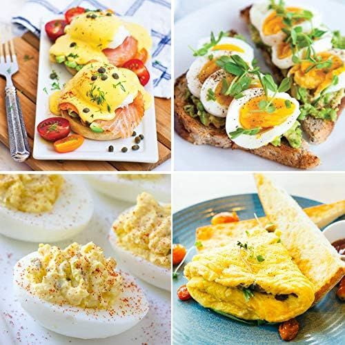 EGC007CBL# Rapid Egg Cooker, 7 Easy-To-Peel, Hard, Medium, Soft Boiled Eggs, Poacher, Omelet Maker, Auto Shut-Off, Alarm, 16-Recipe Booklet, BPA-Free, Cobalt