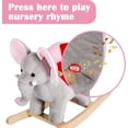 thumbnail image 5 of Kinbor Kids Rocking Horse Plush Elephant Ride On Rocking Horse Toy with Sound & Seat Belts, Grey, 5 of 8
