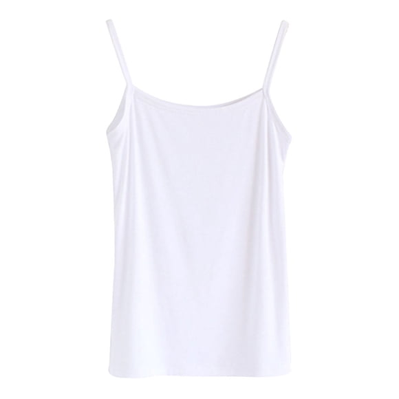 Chaleco de verano para mujer Chaleco con correa para el hombro ajustable Sin mangas Camiseta sin mangas para mujer (Talla XL Blanco)