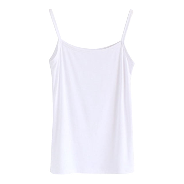 Chaleco de verano para mujer Chaleco con correa para el hombro ajustable Sin mangas Camiseta sin mangas para mujer (Talla XL Blanco)