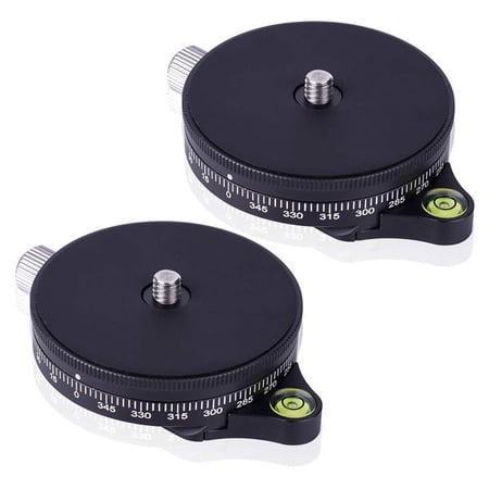 2X Camera Pan Base with Style Plate 0.95cm Screw Aluminum Panoramic Ball Tripod with Bubble Level