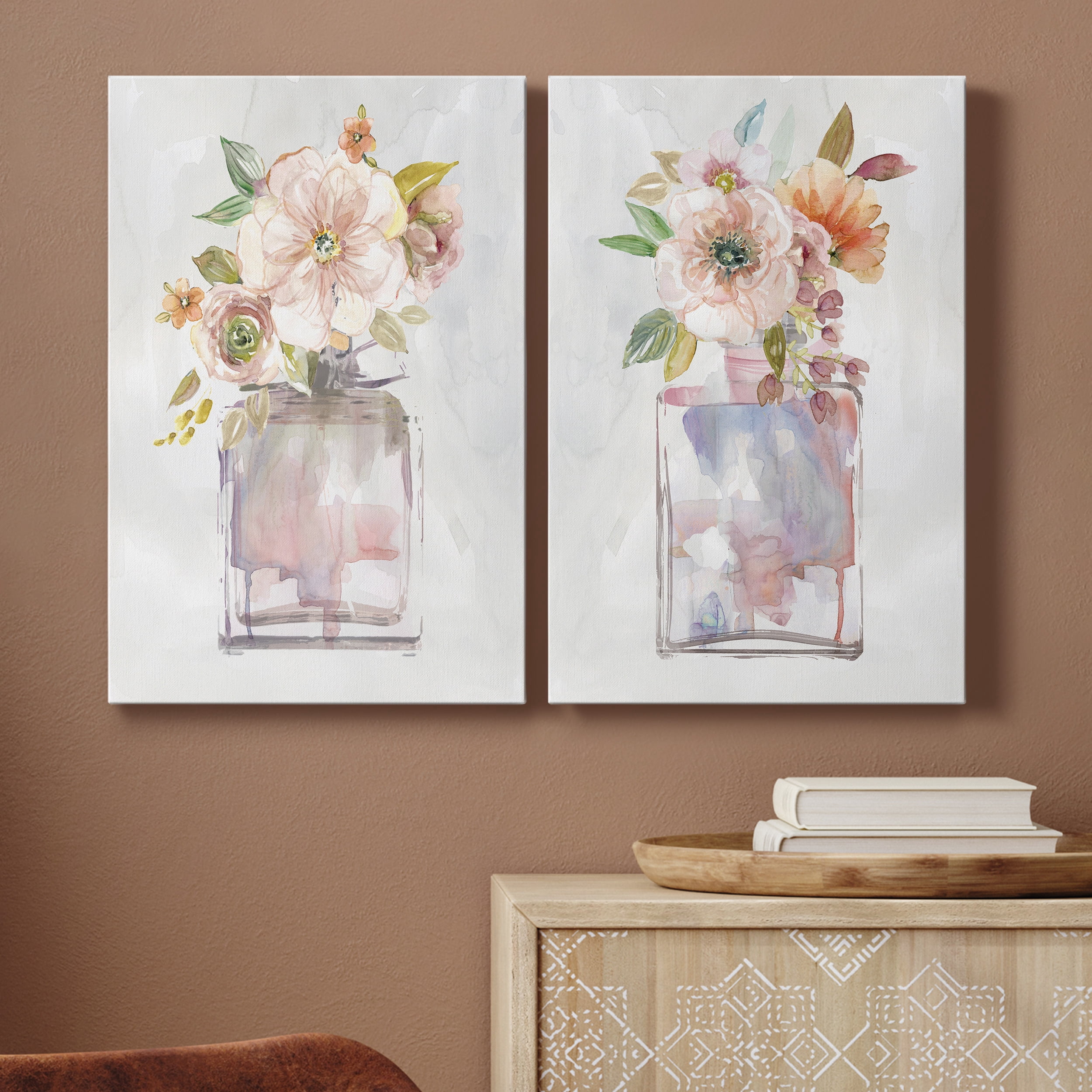 Mini Bouquet I Premium Gallery Wrapped Canvas - Ready to Hang - Set of 2 - 32 x 48 Each