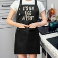 thumbnail image 2 of 2 Pack Adjustable Bib Apron with 2 Pockets - Humorous Design " It's TEN UGE AFFIDLIST " - Perfect for Cooking and BBQ for Men and Women, 2 of 6