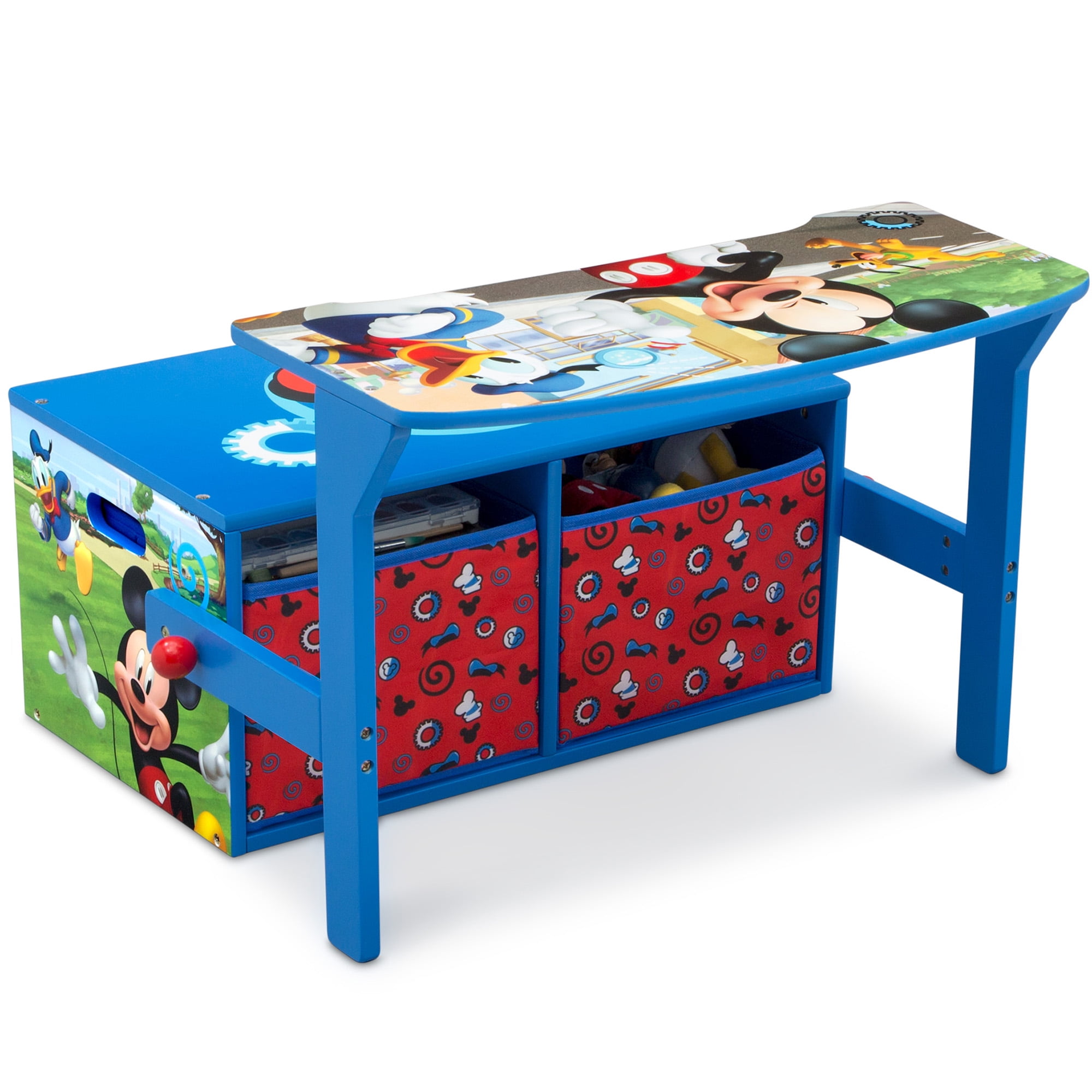 Disney Mickey Mouse 2-in-1 Activity Bench and Desk by Delta Children - Greenguard Gold Certified, Blue