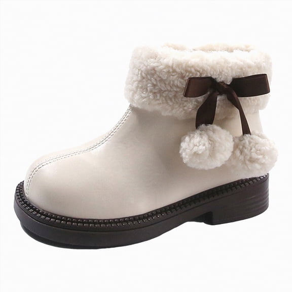 UngA Little Girls Snow Boots Outdoor Ankle Warm Slip On Lightweight Shoes Winter Boots for Girls (Little Kid/Big Kid),Size 1