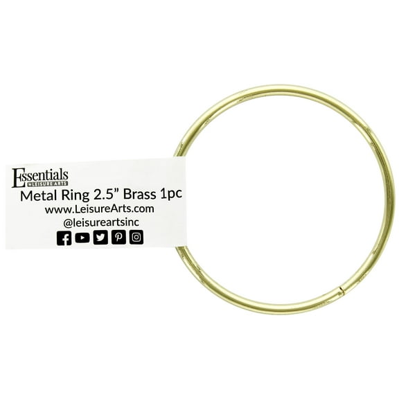 Essentials By Leisure Arts Metal Ring 2.5" Brass – For Macrame Rings, Metal Hoops For Crafts, And Diy Projects. Ideal Rings Crafts And Home Decor