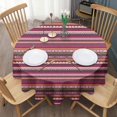 thumbnail image 3 of Boho Red Colorful Striped Ethnic Pattern Round Tablecloth 60"x60",Wrinkle Wipeable Table Cloth for Kitchen Dining Room Picnic Patio Party, 3 of 6