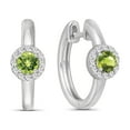 thumbnail image 2 of ARAIYA JEWELRY Sterling Silver Diamond and Peridot Halo Hoop Earrings for Women, 2 of 8