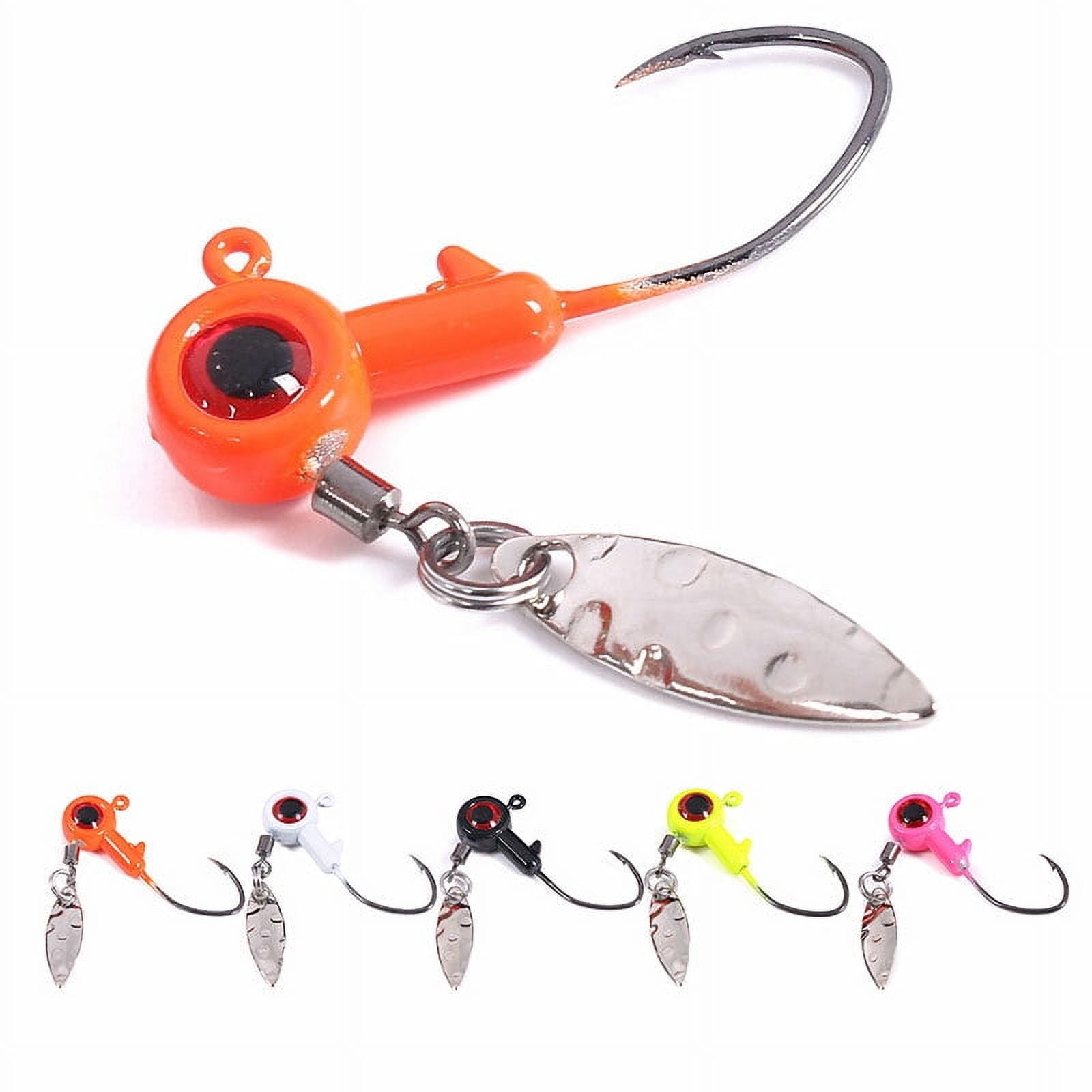 50pcs/box Spoon Lead Jig Head Fishing Hooks Crappie Lure Bait Kit Tackle Set USA