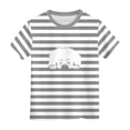 thumbnail image 4 of Toddler Girls Short Sleeve Grid/StripeT Shirts Kids Summer 0-24 Months girls daily wear clothing 2t 3t 4t 5t 6t 7t Oversized Tops Trendy Crewneck Basic Tees Gibobby,8-9 Years,Grey, 4 of 4