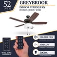 thumbnail image 3 of Prominence Home Greybrook 52" Bronze Ceiling Fan with 5 Blades, Linen Drum Shade, Remote & Reverse Airflow, 3 of 17