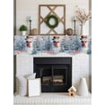 thumbnail image 3 of Merry Christmas Fireplace Mantle Scarf, Winter Snowman Xmas Tree Red Bids Snowfall Mantel Cover Table Runner for Home Living Room Door Window, Indoor Outdoor Holiday Party Decor 17" x 90", 3 of 6