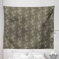 thumbnail image 1 of Flower Tapestry, Soft Orange and White Dotted Branches Buds Branches Spring Seasonal Pattern, Fabric Wall Hanging Decor for Bedroom Living Room Dorm, 5 Sizes, Orange White Grey, by Ambesonne, 1 of 1