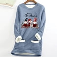 thumbnail image 2 of qelini Fleece Lined Sweatshirts for Women Dwarf Print Crewneck Pullover Long Sleeve Tunic Tops Thermal Warm Blouses, 2 of 3