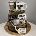 thumbnail image 2 of 1 Set Of Coffee Bar Decoration Logo Farmhouse Layered Tray Decoration Coffee Wood Logo Mini Coffee Cup Wood Pearl Ring Rural Layered Tray Kitchen Table Decoration Coffee Tier Tray Tray Decorations for, 2 of 4