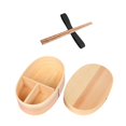 thumbnail image 2 of Fiambrera de madera estilo Japonés Sunnimix Bento Box Con palillos Talla S, 2 of 7