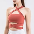 thumbnail image 6 of Prolriy Athletic Gym Workout Tops for Women, Women Bandage Neck Sleeveless Tops Running Workout Yoga Trendy Tank Sports Tops Shirts for Women, Womens Tops Watermelon Red XL, 6 of 7