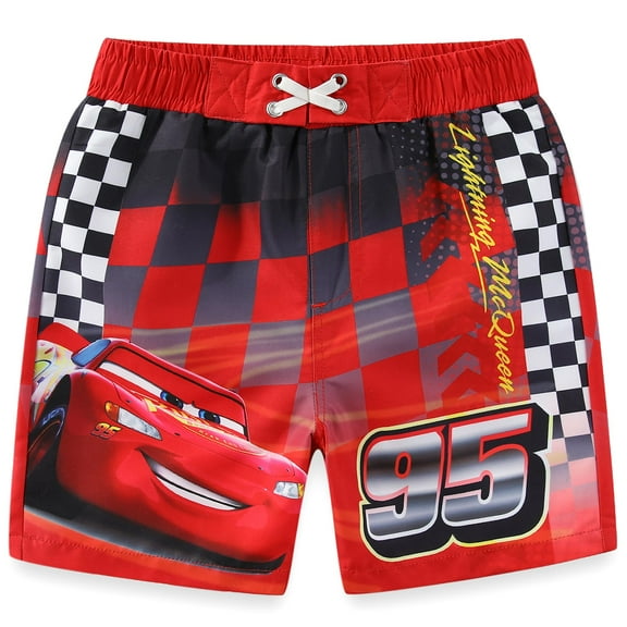 Disney Cars Lightning McQueen UPF 50  Swim Trunks Bathing Suit (Boys), Sizes 2T-12