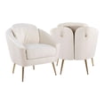 thumbnail image 2 of LumiSource Dahlia Velvet Accent Chair, Cream/Gold, 2 of 7