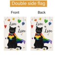 thumbnail image 4 of VOCHIC Love is Love Rainbow Pride Garden Flag 12x18 Black Cat Pride Gay Lesbian LGBT Pansexual Garden Yard Flags Sign Banner for Pride Month Porch Outdoor Decoration (ONLY FLAG), 4 of 6