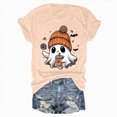 thumbnail image 6 of TOWED22 Teacher Halloween Shirt for Womens Read More Books Tshirt Spooky Ghost Shirts Graphic Tee Funny Cute Short Sleeve Tops(Light Yellow,S), 6 of 6