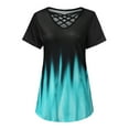 thumbnail image 3 of MITCOWBOY Hauts pour Femmes, Mode Féminine Sexy Manches Courtes Imprimés Colorés T-Shirt Blouse, Chemises pour Femmes, Chemises Roses pour Femmes, Vert 2TG (Liquidation), 3 of 9