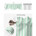 thumbnail image 5 of Tie Up Valance Curtain for Kitchen,Light Green White Stripe Texture Rod Pocket Short Curtains Adjustable Tie-Up Shade Valances,Minimalist Line Art Window Treatment for Bathroom Living Room Bedroom, 5 of 8