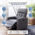 thumbnail image 2 of Sillon Reclinable Electrico Easy Living Vito de Tela Gris con Almacenamiento Lateral y Reposapiés Ajustable, 2 of 8
