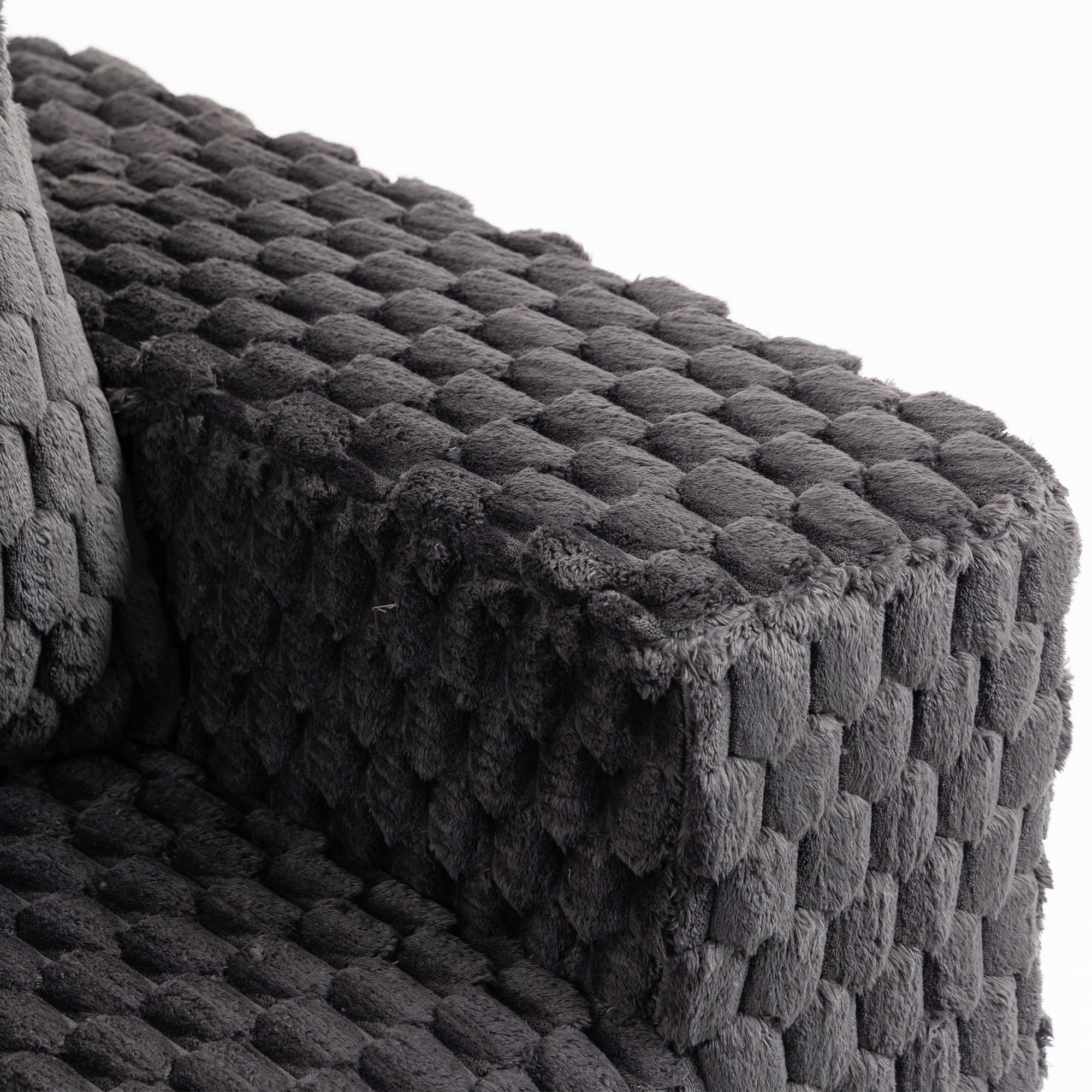 Demi Bonn 42" Corduroy Sofa Couches, Sofa Memory Foam Couches for Living Room, Cloud Couch with Ottoman, Gray