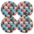 thumbnail image 2 of Macarons Black Round Placemats Plate Mats 15 Inch Non-Slip Heat Resistant Washable PVC Set Indoor for Kitchen Dining Table 1PC, 2 of 6