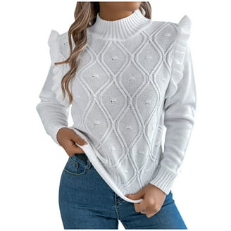 Sucolan Women's Oversized V-Neck Batwing Sweater - Lightweight Knit Tunic Top For Fall 2024