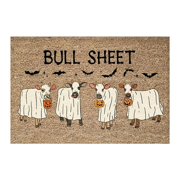TechWave Doormat 2023 Funny BULL SHEET Cow Floor Mat Decoration Velvet Floor Mat Household Dirt Mat BULL SHEET Cow Door Front Carpet Novelty Fall Doormat Heavy Thick Blanket Heated Throw Blanket for