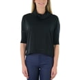 thumbnail image 4 of ToBeInStyle Women's 3/4 Sleeve Cowlneck Relaxed Fit Cropped, 4 of 7