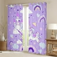 thumbnail image 2 of Erosebridal Unicorn Castle Curtains for Living Room,Stars Rainbow 30%-50% Blackout Curtains Set of 2 (38x45),Cartoon Animal Curtains and Drapes (38x45),Kawaii Bedroom Decoration, 2 of 6
