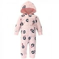thumbnail image 3 of Hudson Baby Infant Girl Fleece Jumpsuits, Coveralls, and Playsuits 2pk, Pink Penguin, 0-3 Months, 3 of 3