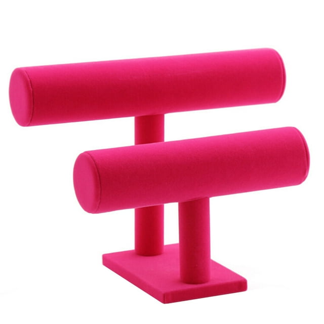 KAKOWELY Bracelet Holder Detchable Two Tier Rack Simple Bracelet Stand for Jewelry Organization and Display(Rosy),10.43X"X7.87"X5.12"
