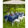 thumbnail image 4 of Boanket Outdoor Tablecloth with Umbrella Hole for Patio/Picnic/Party/Camping, Navy Blue Marble Waterproof Table Cloth Rectangle Table Cover Washable, Abstract Modern Golden Geometric 52"x 70", 4 of 7