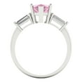 thumbnail image 4 of Clara Pucci 14K White Gold 2.5ct Pink Three-Stone Ring for Women, 4 of 7