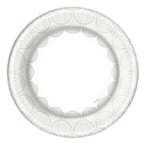 EcoQuality 10.5" inch Disposable Round Rays Plastic Serving Plates, China Like Party Plates, Heavy Duty Dinner Serving Plate, Platter, Weddings, Baby Showers, Catering, Non Toxic (162)