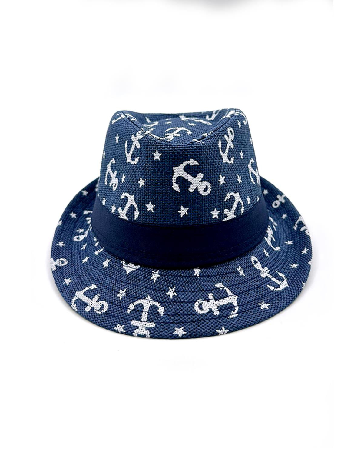 Kids Summer Straw Anchor Hat for Toddler Boys Fedora Beach Sun Hat, Navy  Anchor, Size: One Size, Lucky 7