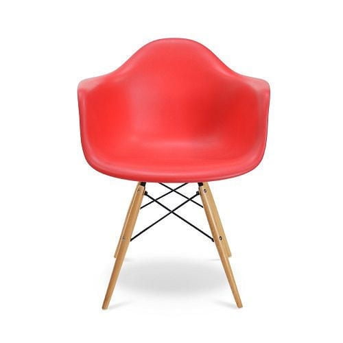 Plata Import Eiffel - Bucket Chair for Kids with Wood Legs in Red Color