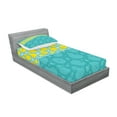 thumbnail image 2 of Ambesonne Rubber Duck Fitted Sheet & Pillow Sham Set, Fun Aqua Bubbles, Twin, Teal Blue, 2 of 2